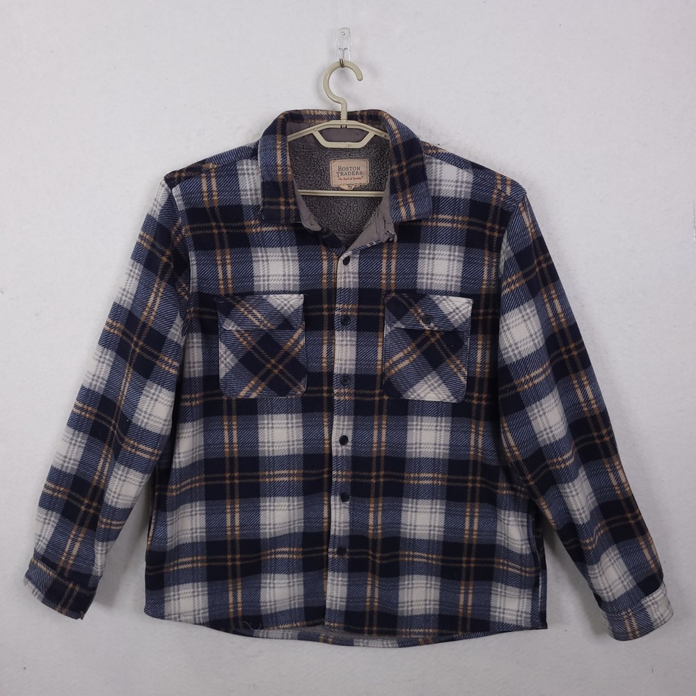 Boston Traders Fleece Lined Flannel Shirt Jacket Schaket Mens XXL  Plaid
